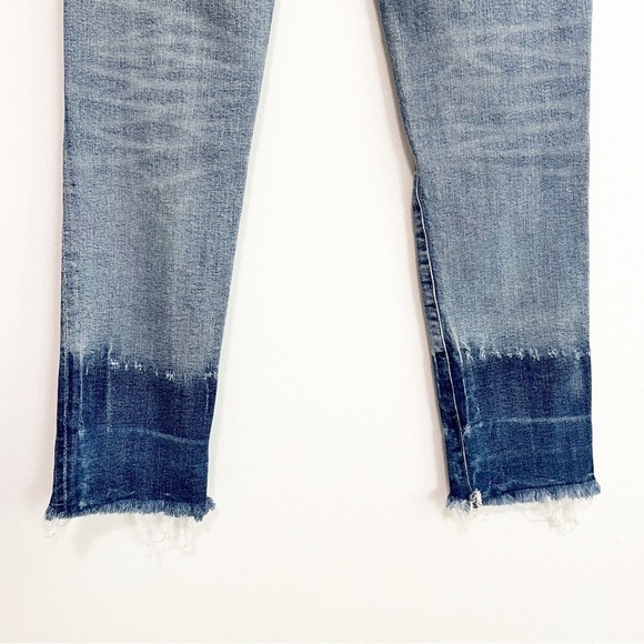 AGOLDE Ruby Super High Rise Slim Straight Jeans Two Tone Distressed 24 - Picture 7 of 8
